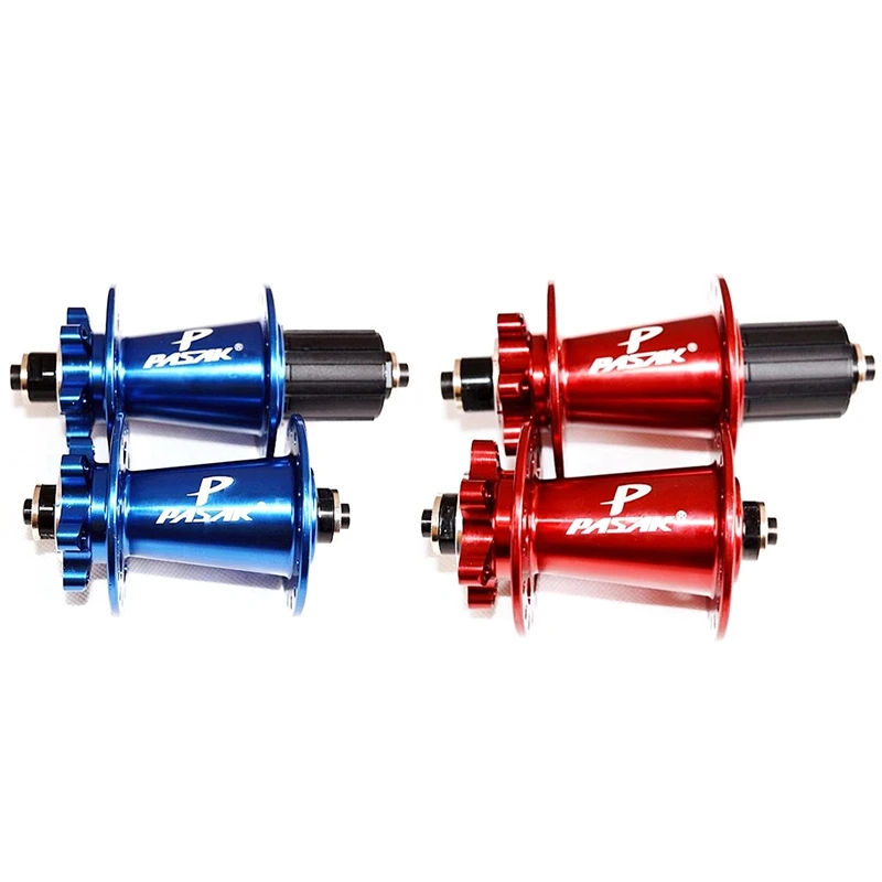 

PASAK 2 Pair Mountain Bike 4 Palin Bearing Disc Brake Hub Front Rear Axle Hubs 32 Hole Quick Release-Red & Blue