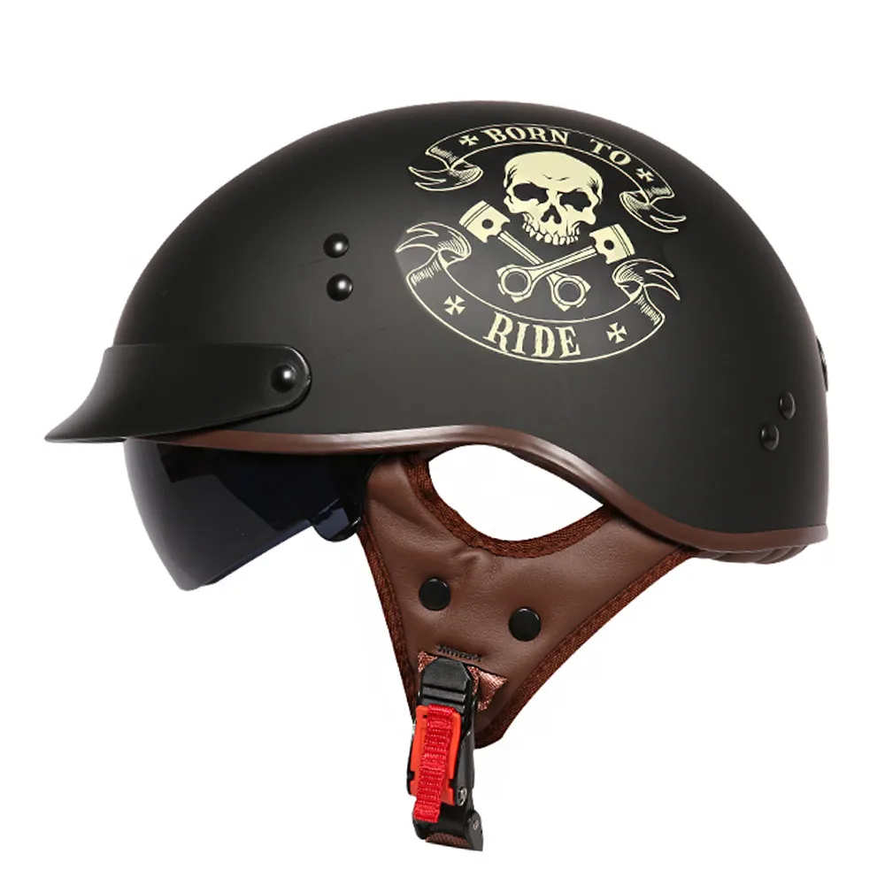 Cruiser Motorcycle Helmet Open Face Half Vintage T553 Moto Casque Casco motocicleta Capacete DOT Men's Helmets | Автомобили и