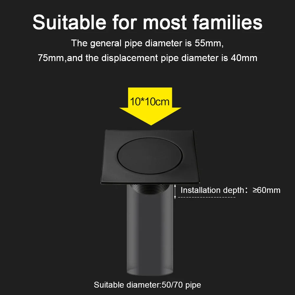 Отверстие для душа в ванную комнату 10 х10 см