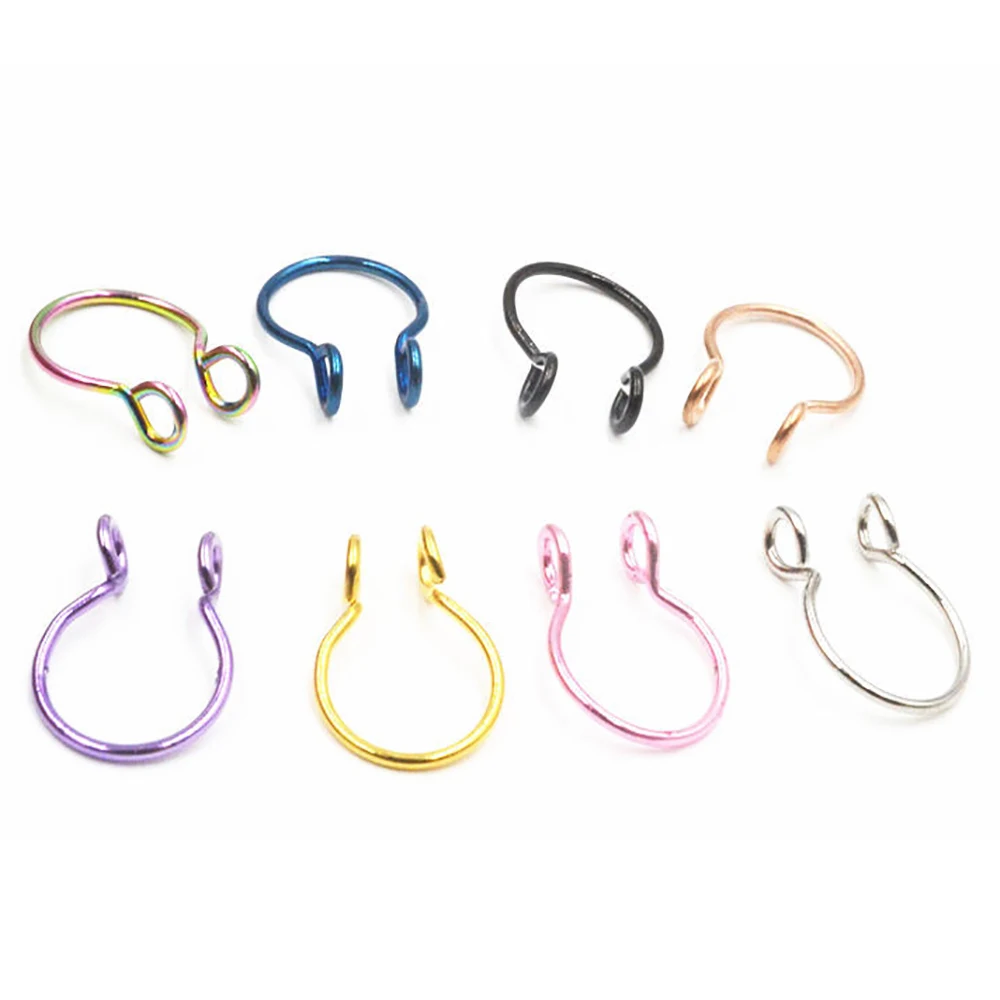 Титановая хирургическая сталь Поддельные не Пирсинг нос кольцо для унисекс тело