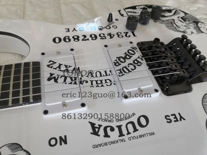 Одежда высшего качества белый Цвет черный аппаратные средства Kirk Хэммет Ouija