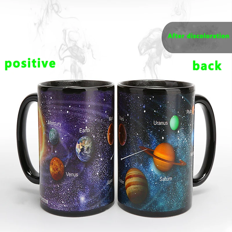 

Functional Type Ceramic Planet Color Changing Cup Creative Mug Star Sky Solar System Color Changing Cup B2002