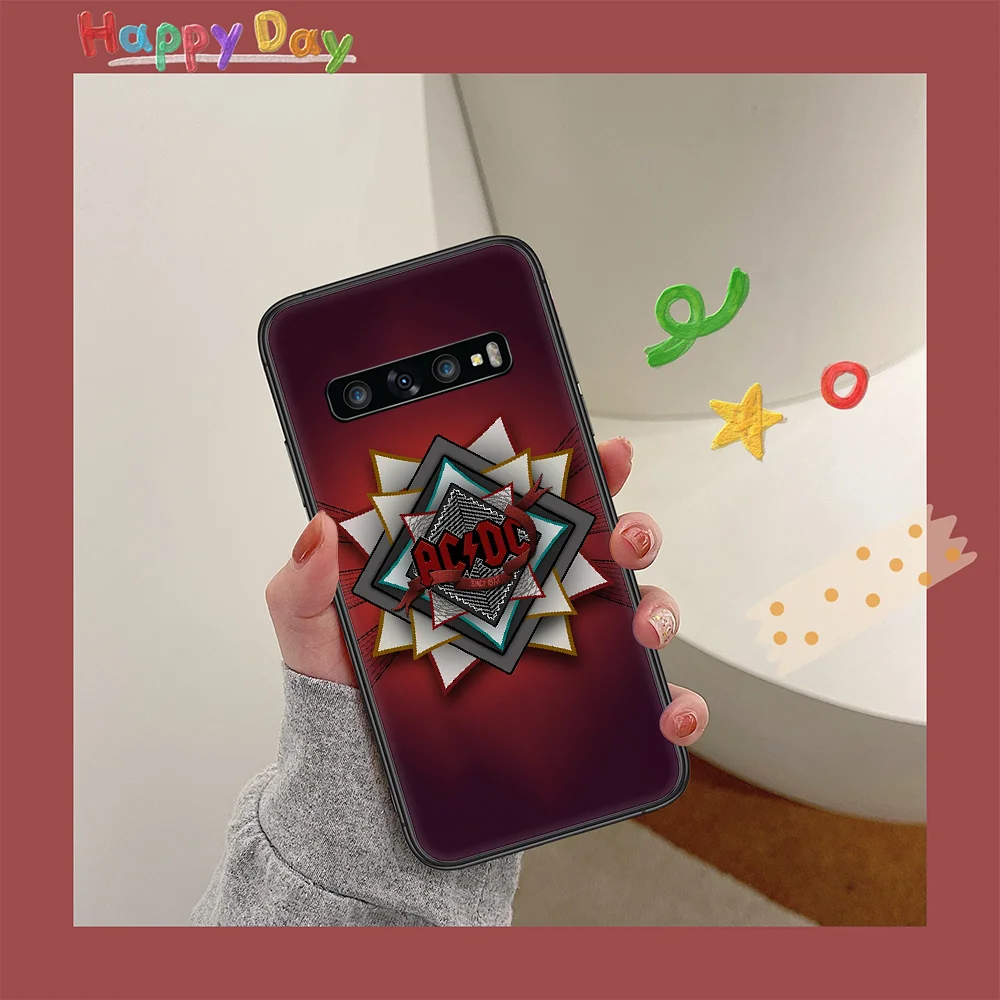 

AC Band DC Rock Phone Case for Samsung Galaxy Note S 6 7 8 9 10 E 20 Ultra Edge Plus black Shell 3D Cell Painting Waterproof