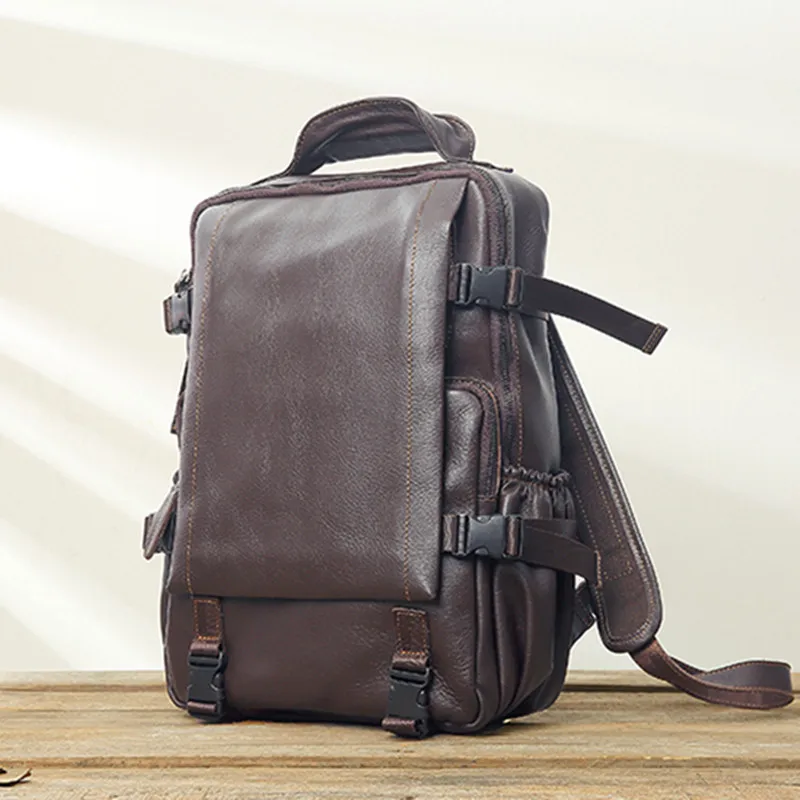 

Genuine Leather Backpack Large Capacity Computer Bag Leisure Travel Bag Leather Men's Backpack First Layer Cowhide Original Men