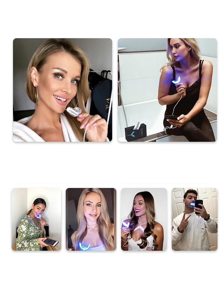 

Home tooth Whitening Kit, LED Light, 35% Carbamide Peroxide, Three 5ml Tooth Whitening Gels, Mobile Phone Charging