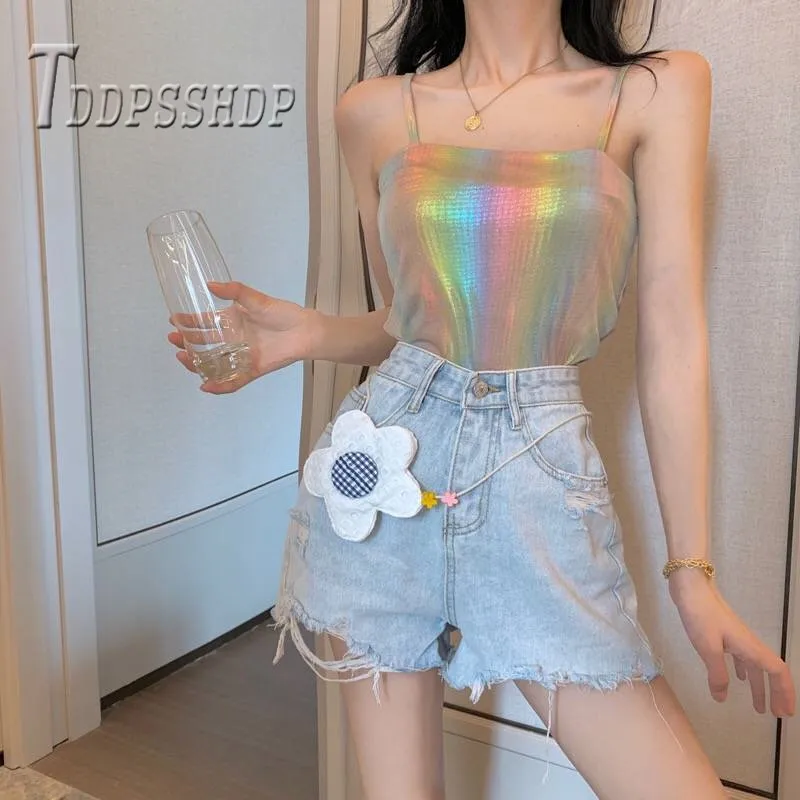 

2019 Rainbow Color Women Camisole Summer High Street Female Camis