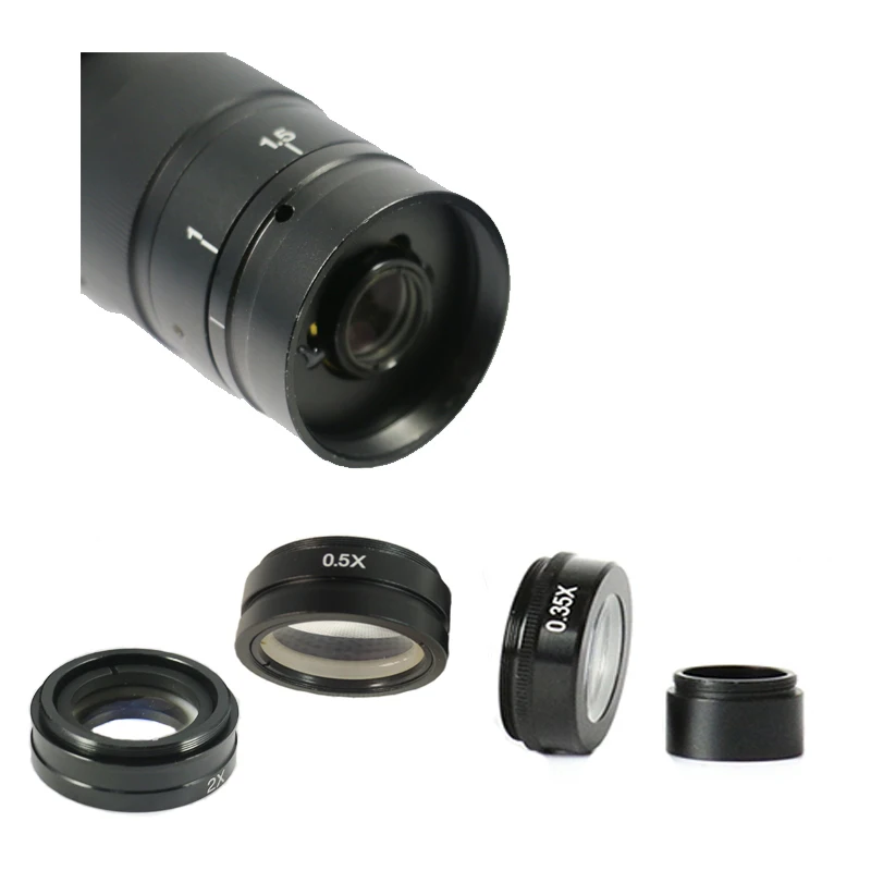 

0.5X 2.0X 0.35X 0.3X 2.5X Monocular Auxiliary Objective For CCD Microsope Video Camera 180X 300X 120X C-Mount Lens