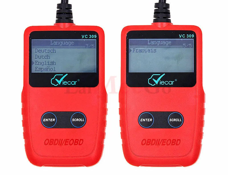 OBD2 сканирующий инструмент Viecar VC309 OBDII/EOBD считыватель кодов работает со всеми