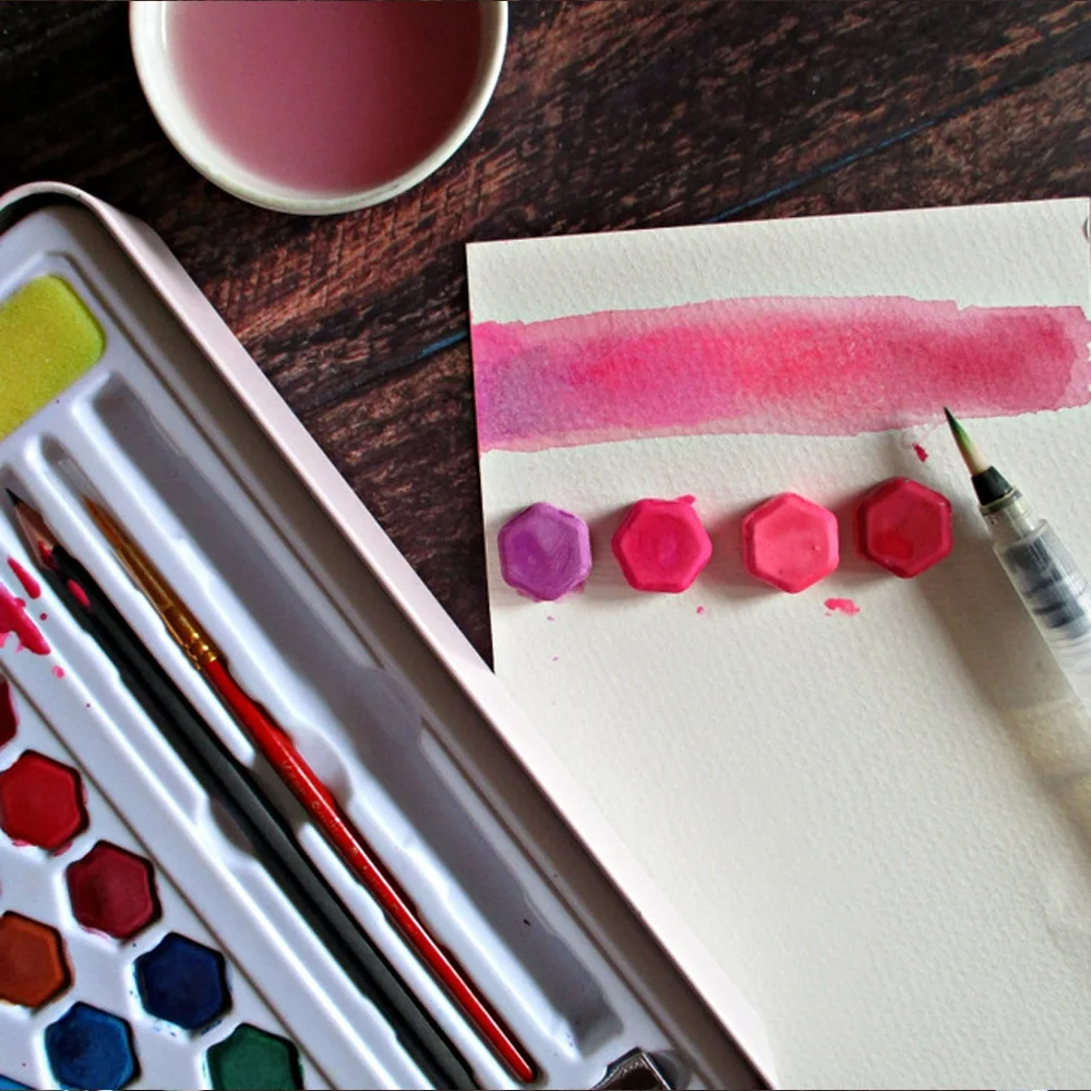 36 цветов однотонные акварельные краски в наборе переносная живопись пигмент