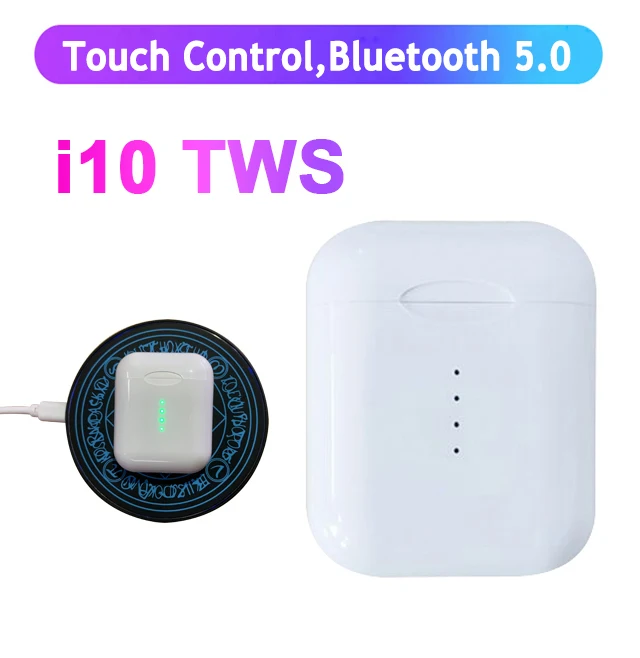 Беспроводные всплывающие наушники i10 tws i10S Bluetooth 5 0 сенсорное управление для IPhone