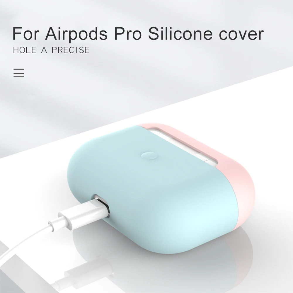 Силиконовый чехол для наушников Airpods Pro цветной противоударный Apple Bluetooth