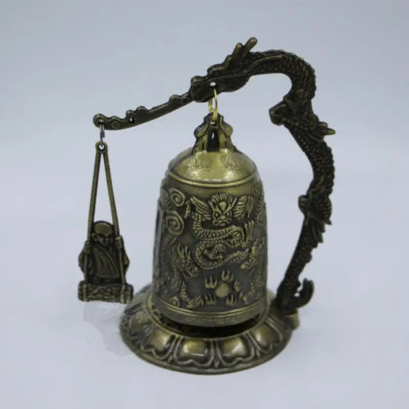 

Bronze instrument chimes monk greeting Cabinet and chic