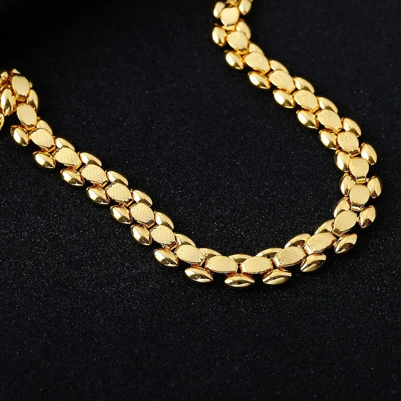 

Fashion Jewelry Men and Women Chain With Length 20cm Gold Plated Friendship Jewelry Couple's Jewelry Bracelet Charms
