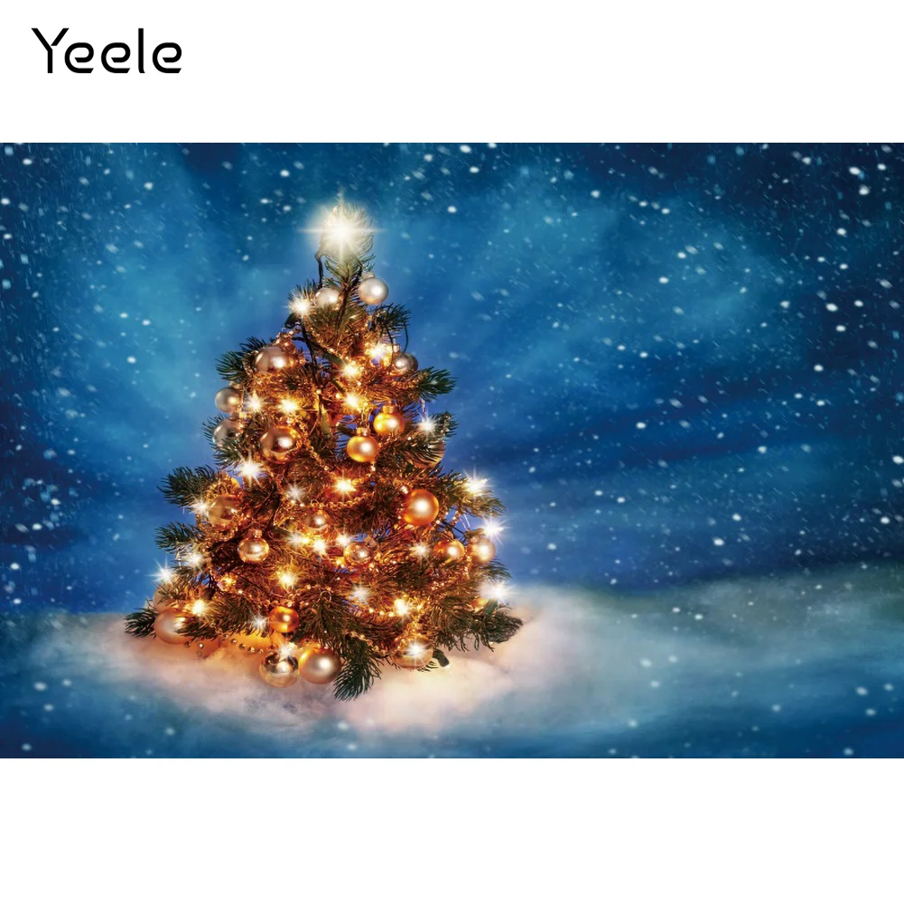 

Yeele Winter Christmas Tree Photocall Background Ball Glitter Party Banner Birthday Photographic Photo Backdrop For Photo Studio