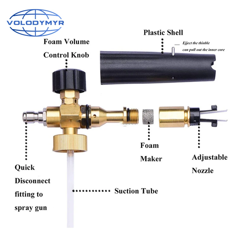 Pаспродажа Пенная насадка высокого Давление пенный пистолет Cannon все Пластик Портативный образователь пены сопла шайбы автомобиля Мыло опрыскиватель ...