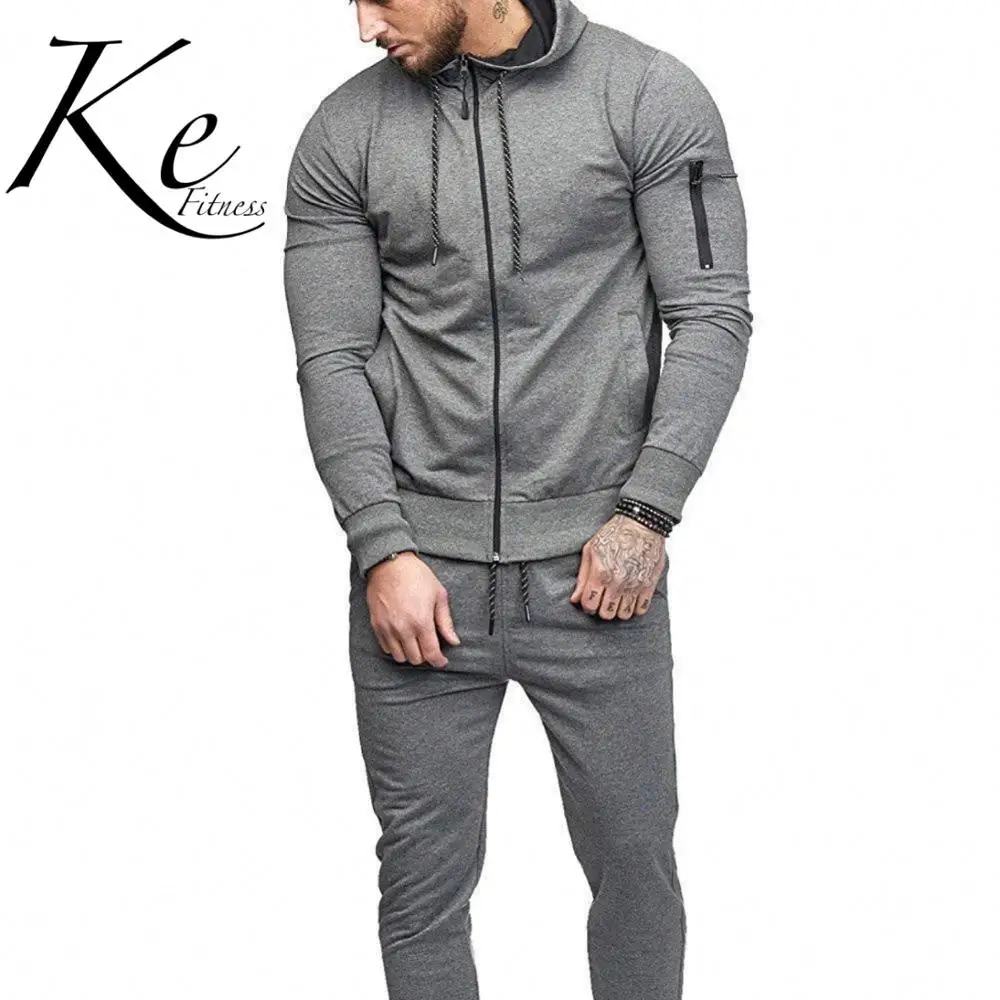KE 2020 foreign trade autumn and winter new European American trendy men's sports suit arm zipper fitness leisure tracksuit | Спорт и