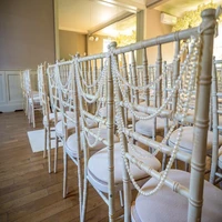 wedding chair decor pearl and acrylic crystal bead garland chiavari chair sash chair decor 100pcslot wedding supply