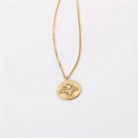 joolim jewelry pvd gold finish fashionable bee coin necklace stylish stainless steel necklace