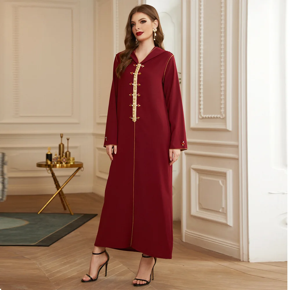 

Abaya Dubai Turkey Kaftan Hijab Muslim Dress Islam Clothing Diamond Maxi Abayas for Women Robe Musulman De Mode Djellaba Femme