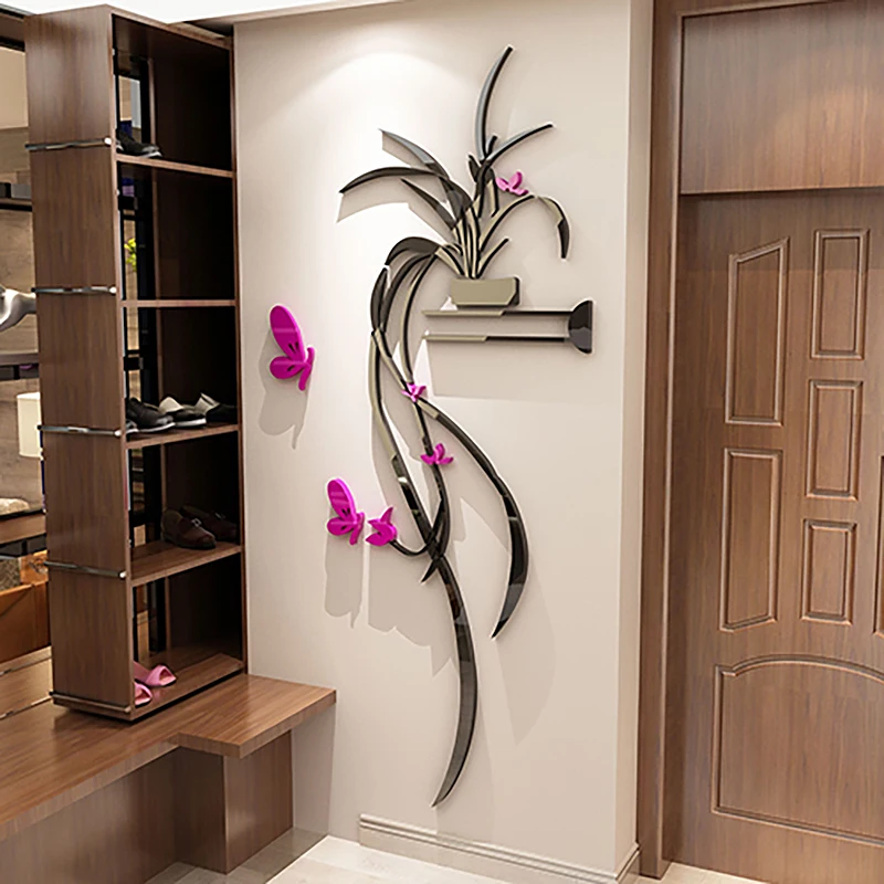 Хрустальная акриловая 3D настенная наклейка хлорофитум наклейки для гостиной