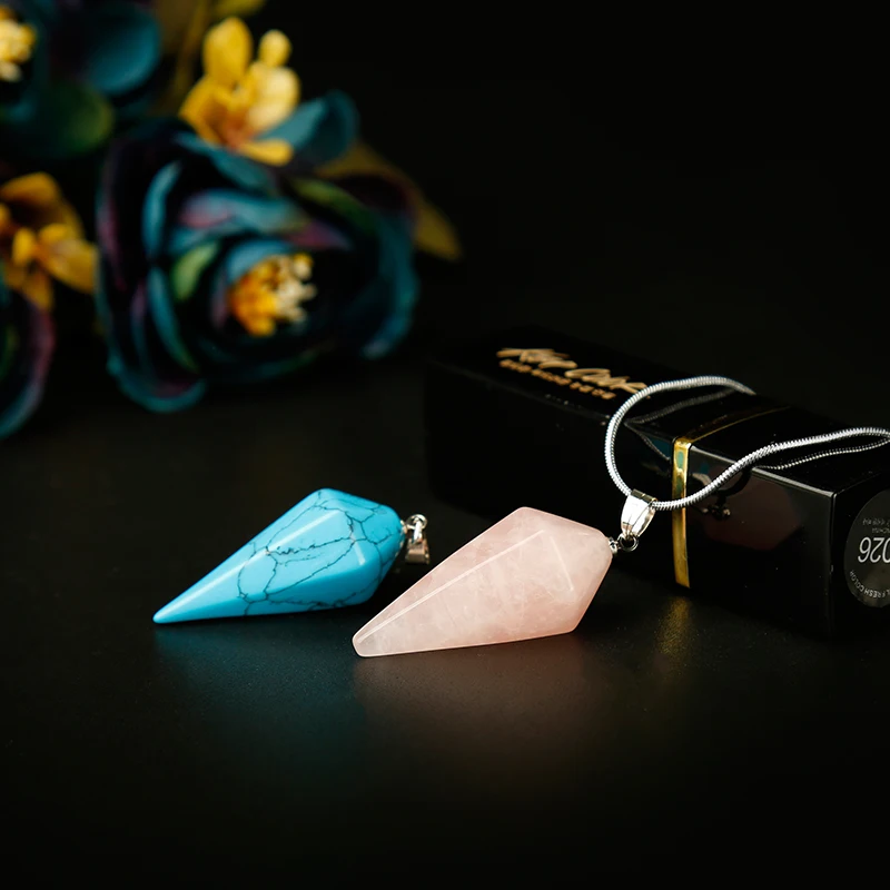 1 шт. красочные натуральные кристаллы минеральные украшения коническая подвеска