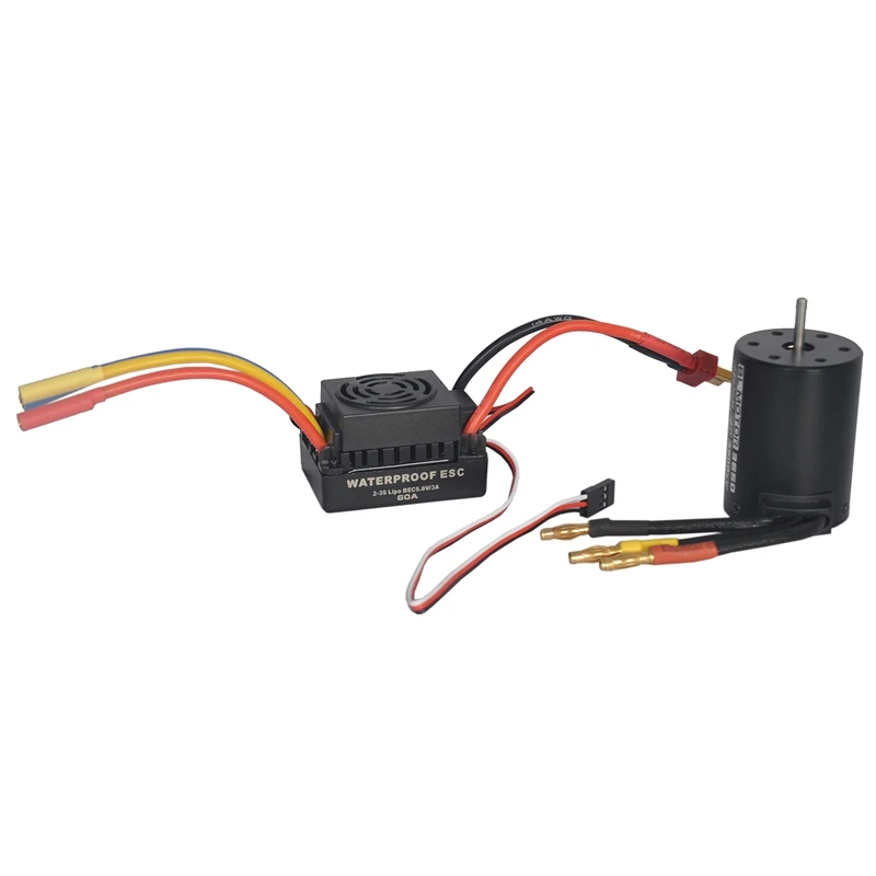 GTBL водонепроницаемый 3650 3900Kv Rc бесщеточный двигатель 60A Esc для 1/10 Автомобиль