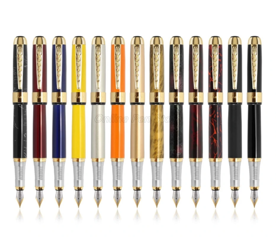 

Jinhao Metal 250 Iraurita 18KGP 0.5mm Medium Nib Fountain Pen Gold Trim Noble Office School Professional Stationery