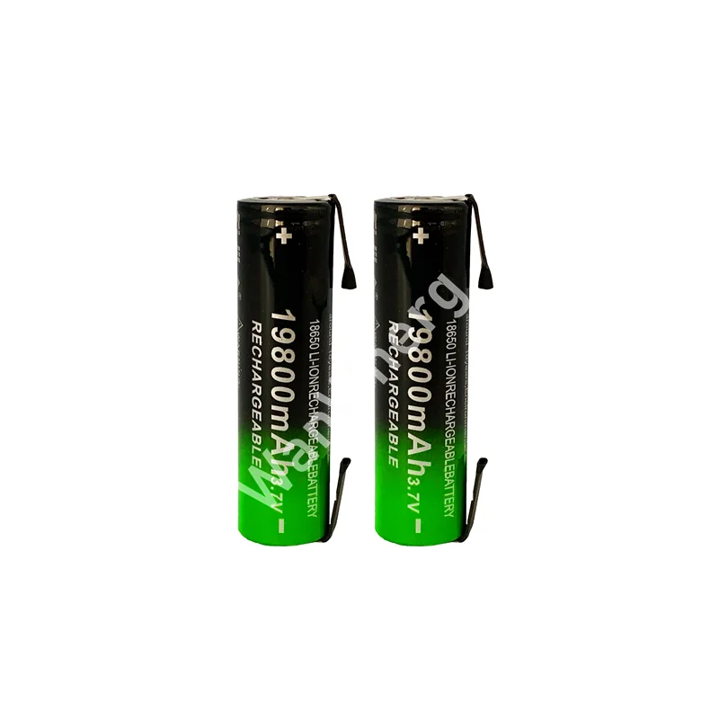 

2021 latest style 18650 flat head rechargeable battery 3.7V 19800mah + DIY