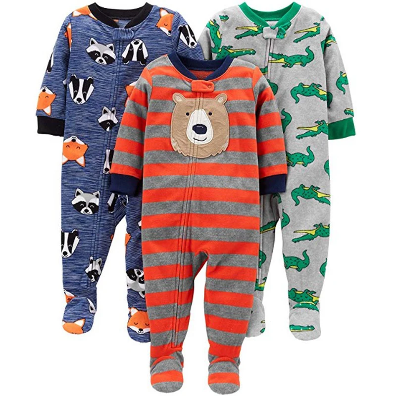 Children carte boys and girls fleece Siamese climbing clothing with foot warm pajamas baby leotard Romper bag fart long climb|cartes boys|rompers