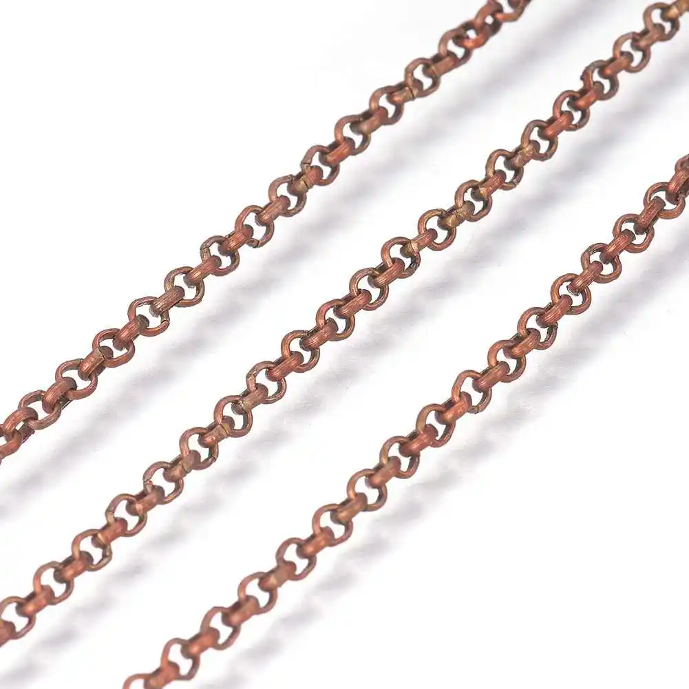 

10m Unwelded Iron Rolo Chains with Spool Lead Nickel Free about 2mm in diameter Components for Jewelry Necklace Bracelet Making