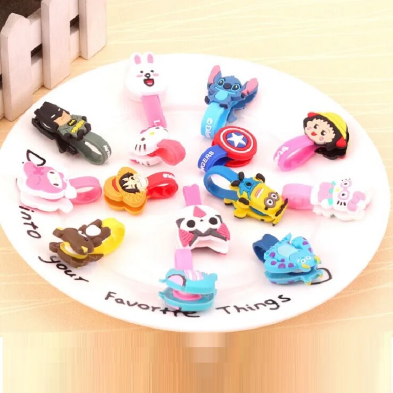 Мультяшный Кабельный органайзер защита от наматывания шнура держатель-маркер