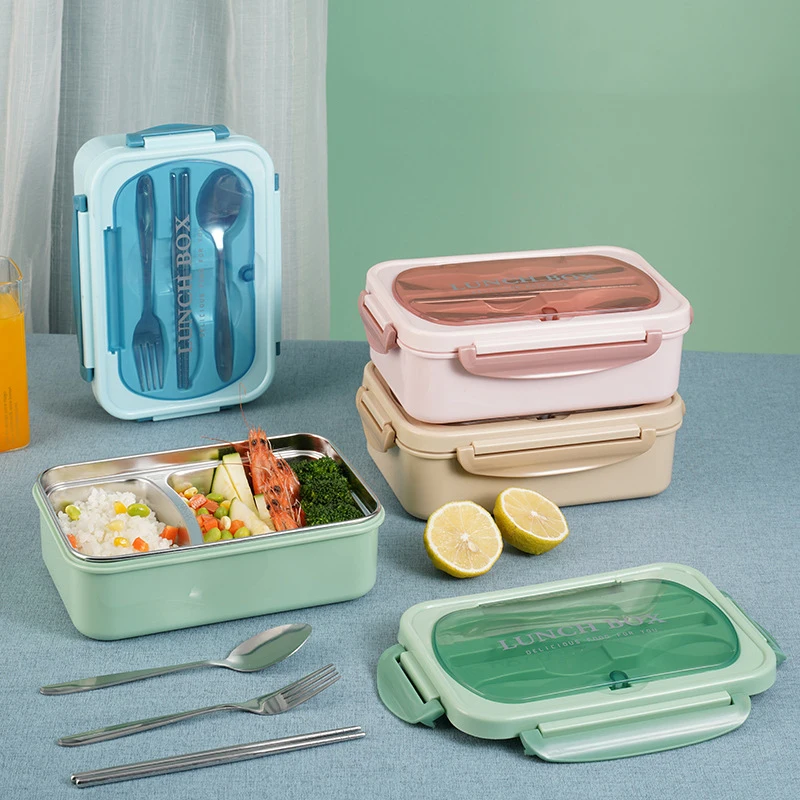 

Multiple Colour Microwave Food Heating Lunch Box 304 Stainless Steel Bento Box Food Storage Containers Kitchen Lunch Box