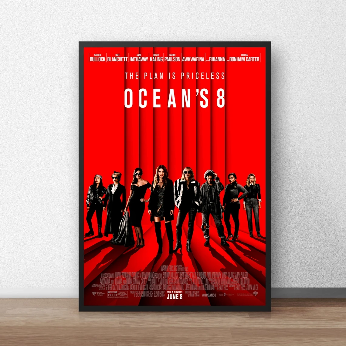 

Классический кинопостер Ocean's 8, холст, Художественная печать, украшение для дома, настенная живопись (без рамки)