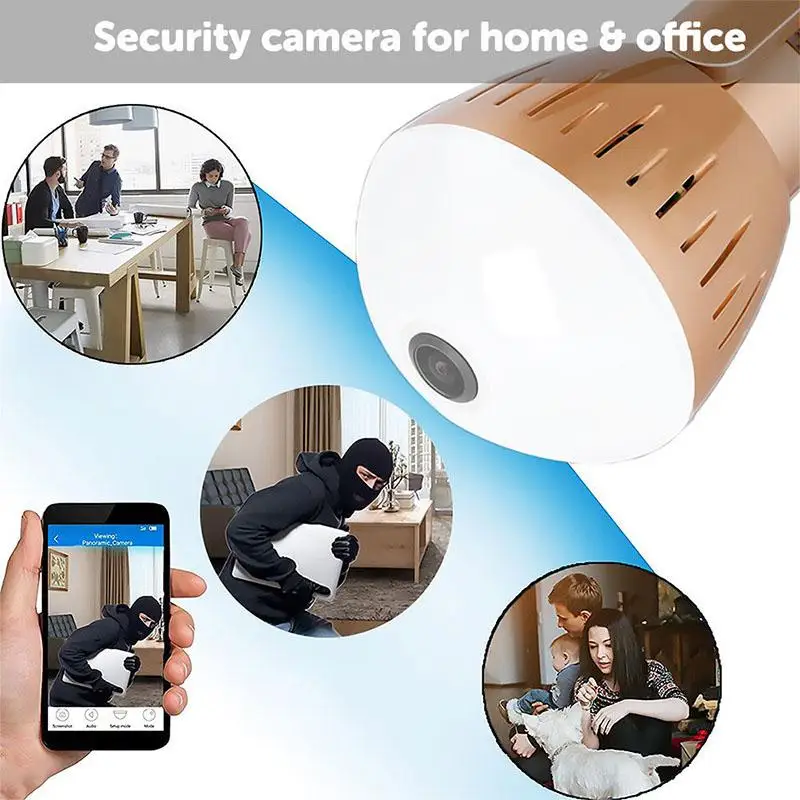 1080P HD 360 панорамная Wifi IP камера светильник лампа домашняя камера безопасности
