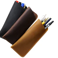 handmade cowhide pen holder genuine leather pencilcase fountain pen case vintage retro style accessories for travel journal