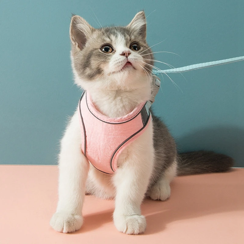 

Cat Leash Harness Set Reusable Reflective Pet Walking Harness Cat Vest Harness For Small Medium Dog Cat Pet