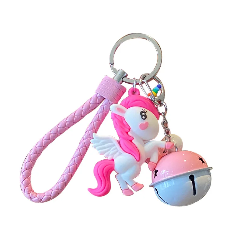 

3pcs/lot Cartoon Large Three-dimensional Soft Plastic Unicorn/Blue Dragon/Avocado/Duck Keychain Pendant Key Chains Gift
