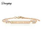 Женский браслет DUOYING, простой стиль, на заказ, ID бар, браслет, золото, персонализированная нержавеющая сталь, для лучшего друга, ювелирные изделия, подарки