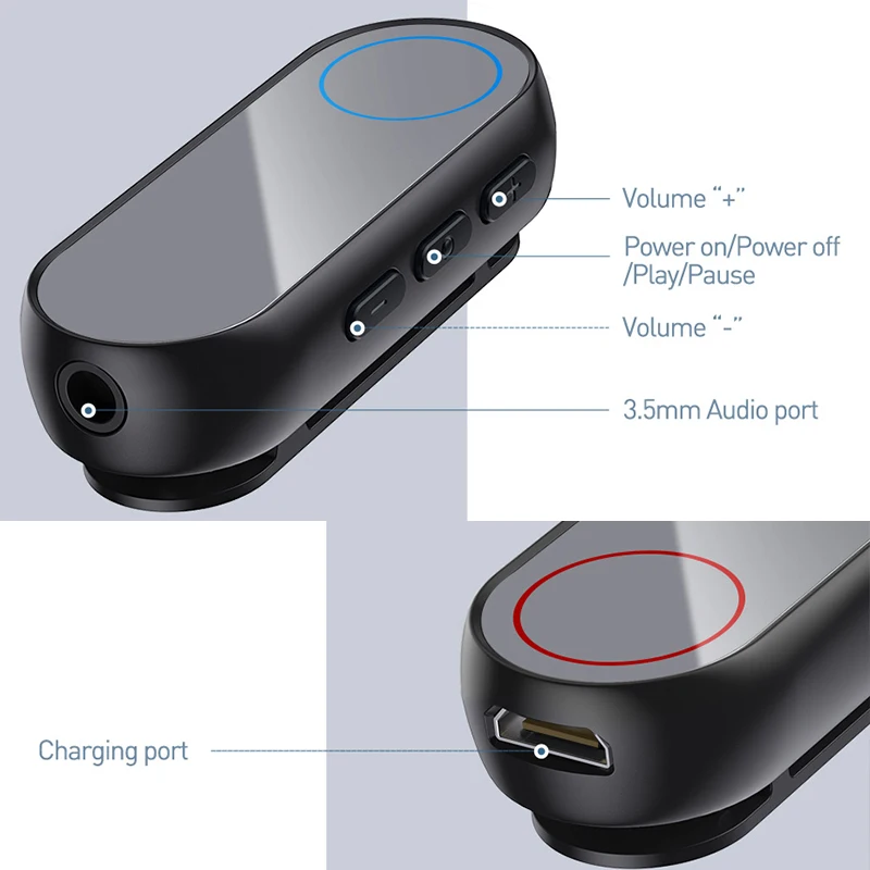 Baseus Bluetooth передатчик беспроводной Bluetooth приемник для наушников Громкая связь 3,5 Aux Bluetooth аудио адаптер приемник