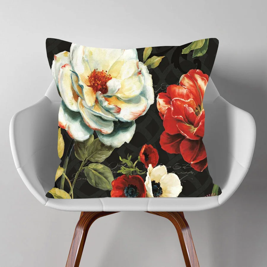 Масляная живопись цветочный цветок наволочки красивые пасторальные винтажные