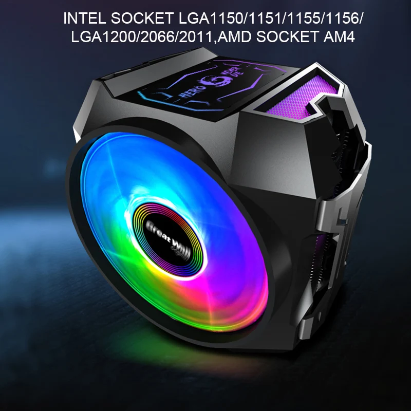 Кулер для процессора Great Wall 4 контакта RGB ШИМ-вентиляторы 120 мм 6 тепловых трубок