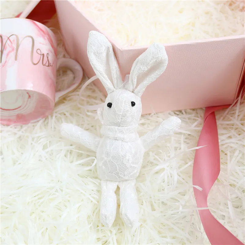 lace white Jane Z Ann новорожденный реквизит для фотосессии Милая вязаная ручная работа кролик кукла животное Фото аксессуары подарок для ребенка - Цвет: lace white