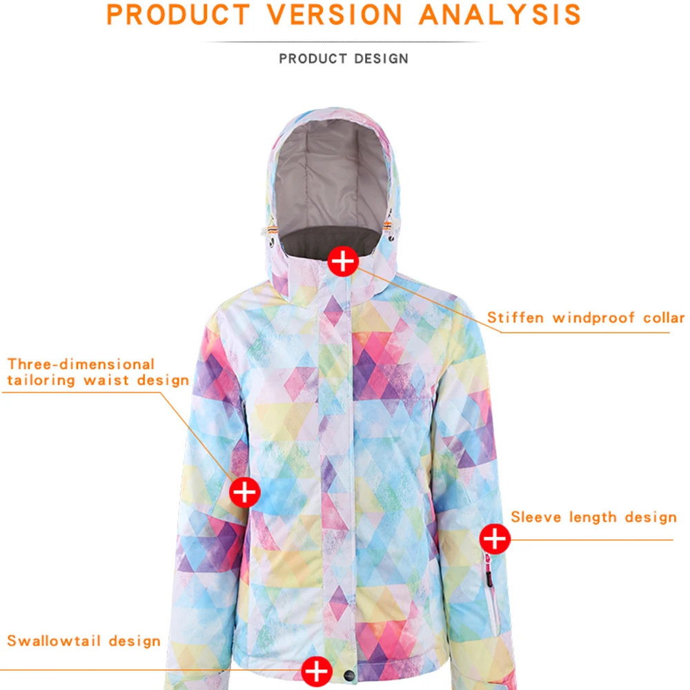 Новый популярный женский белый лыжный костюм SEARIPE водонепроницаемый комплект