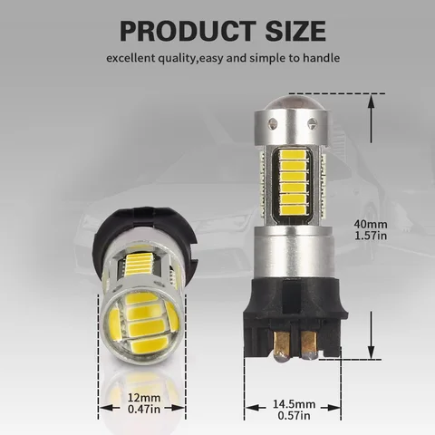 Лампы AILEO PW24W PWY24W для указателей поворота, 6000 К, 3000 лм, 2 шт.