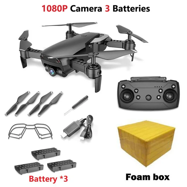 1080P BLACK 3B FB LAUMOX M69 RC Дрон с широкоугольной камерой 4K WiFi HD камера Складной Мини FPV Вертолет дроны VS VISUO XS809HW E58 Дрон - Цвет: 1080P BLACK 3B FB