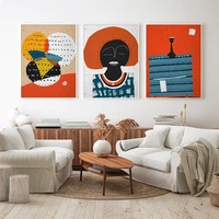 african national art prints poster modern abstract colorful collage picture figure canvas painting for living room wall decor