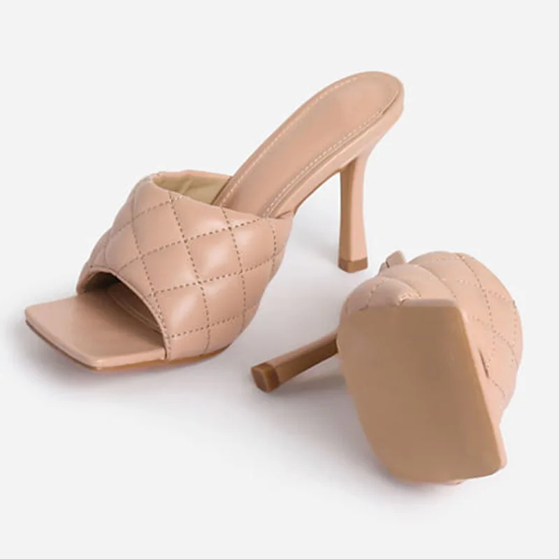 

HOKSZVY Shoes For Women Sandals 2021 Fashion High Heels Square Check New Wholesale Spring And Summer Stiletto Sandals CGB