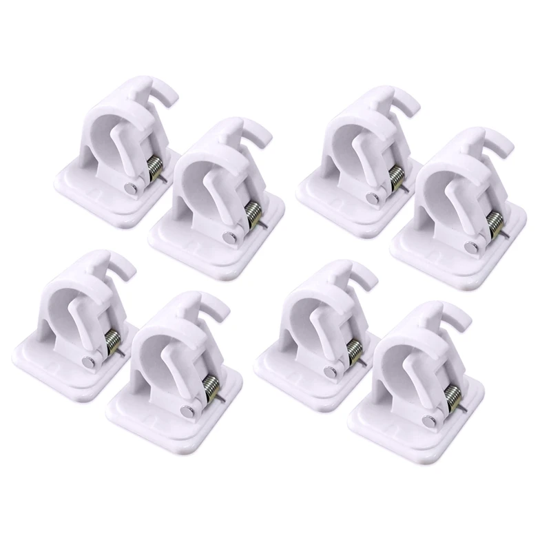 

8Pcs Self Adhesive Curtain Rod Holder Wall Hooks Drapery Pole Fixings For Home Bathroom And Hotel Use Curtain Rod Hooks