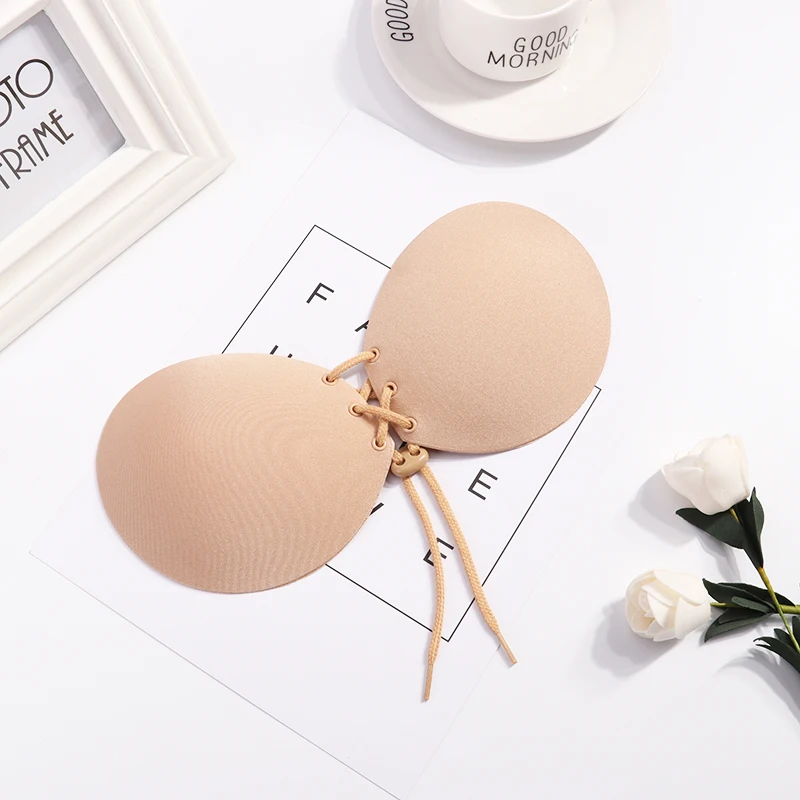 beige Женские самоклеющиеся без бретелек бандажные черные однотонные бюстгальтеры для женщин липкий силиконовый пуш-ап Невидимый сексуальный бюстгальтер женское нижнее белье - Цвет: beige