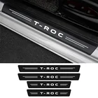 4 шт., наклейки из углеродного волокна для VW дверь логотипа автомобиля T ROC R 2018 2019 2020 2021